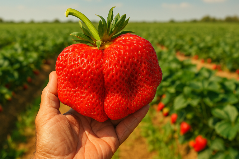La Frutilla más grande del mundo: Israel rompe el récord Guinness con una fruta de 289 gramos
