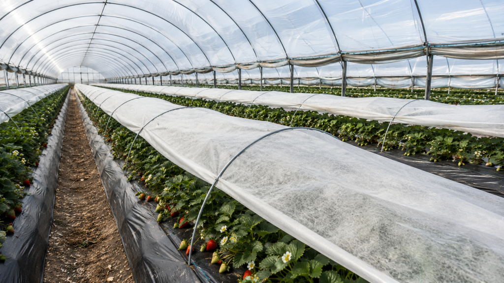 cubiertas térmicas en frutilla