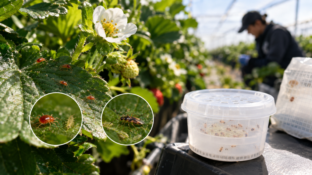 Monitoreo de biocontrol en fresas