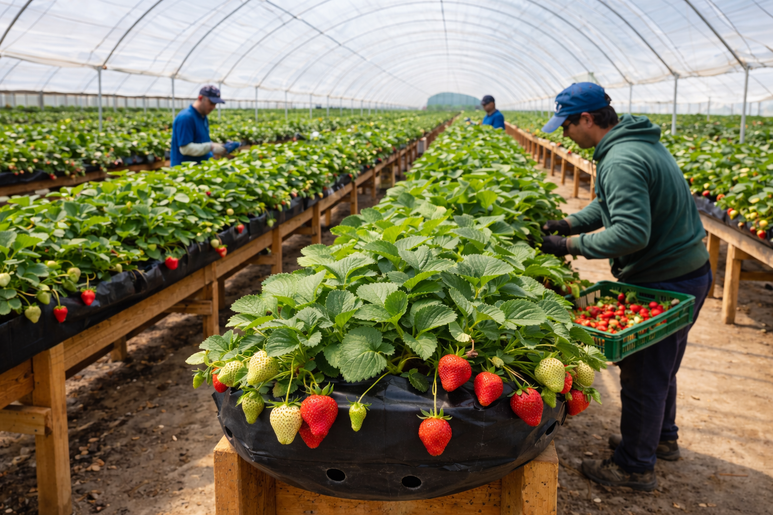 Sustratos para cultivo de frutilla fuera de suelo: tipos, propiedades y mejores resultados