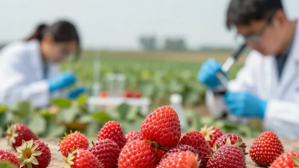 Microplásticos en frutilla